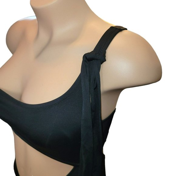 Shade & Shore Black Swimsuit Cheeky One Shoulder One Piece Bikini Medium Jj3400 - Picture 8 of 13